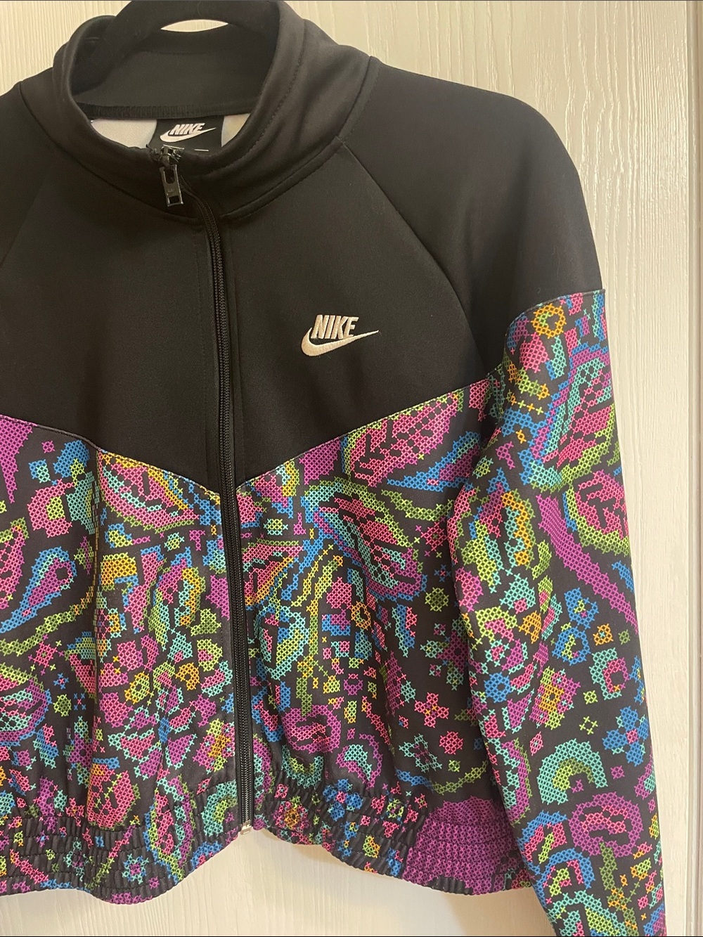 Nike Women's Neon Foral Patterned Zip-Front Track Jacket - Picture 3 of 16